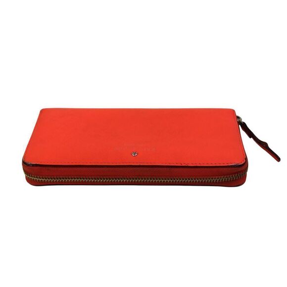 kate spade new york RED GENUINE LEATHER LOGO ZIP AROUND ID CARD WALLET CLUTCH - Picture 9 of 13